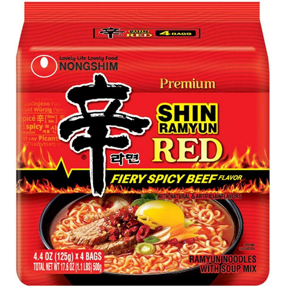 Nongshim Shin Ramyun Red Fiery Spicy Beef, 17.6 oz