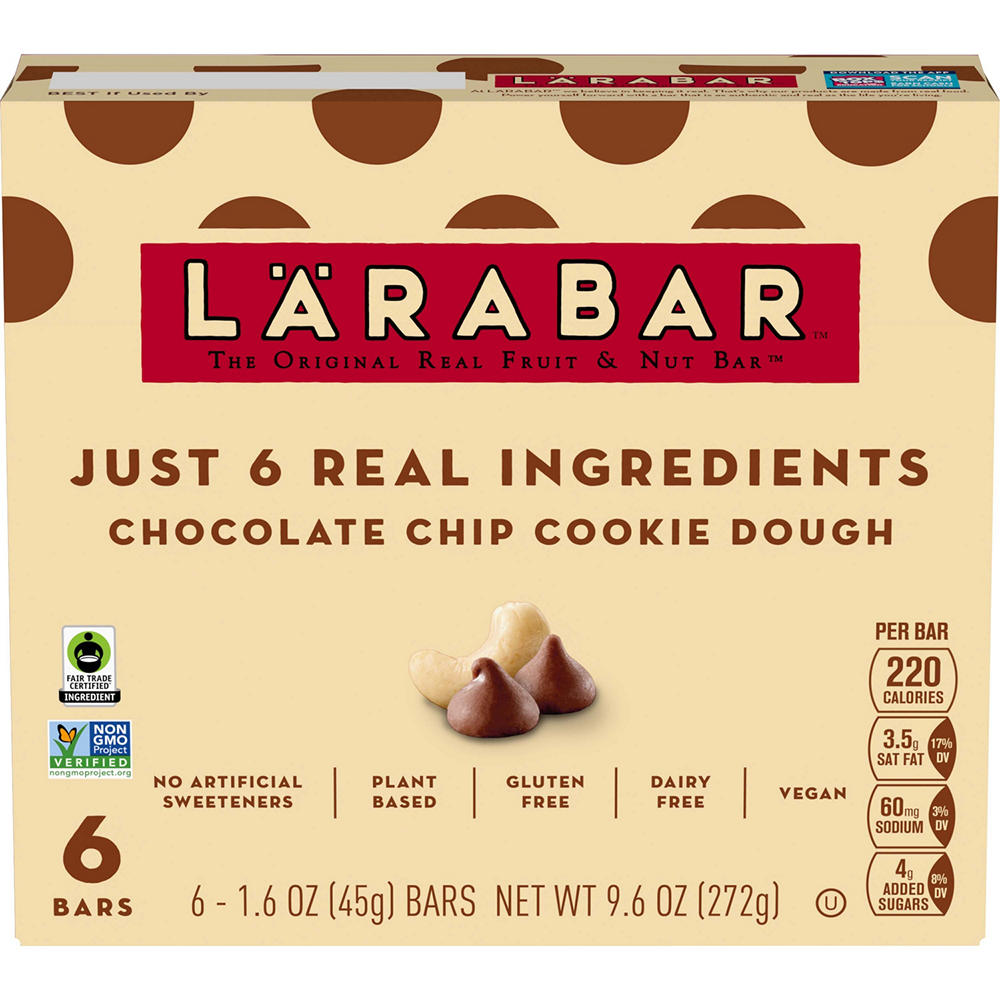 LÄRABAR Fruit & Nut Snack Bars - Chocolate Chip Cookie Dough, 6 ct