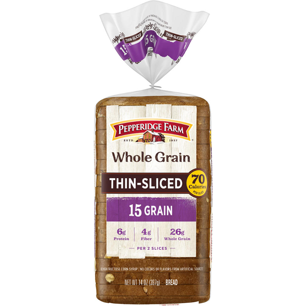 Pepperidge Farm Whole Grain Thin Sliced 15 Grain Bread, 14 oz