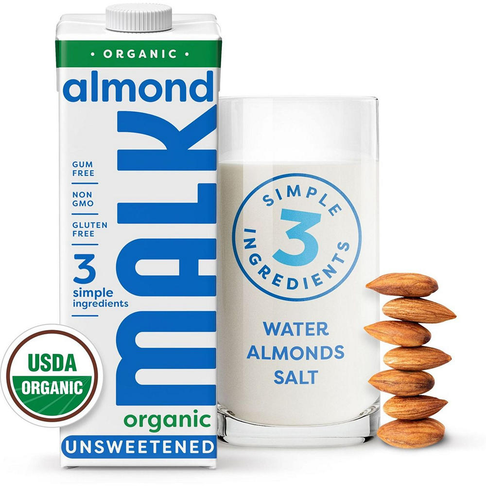 Malk Organic Almond Milk - Unsweetened, 32 oz