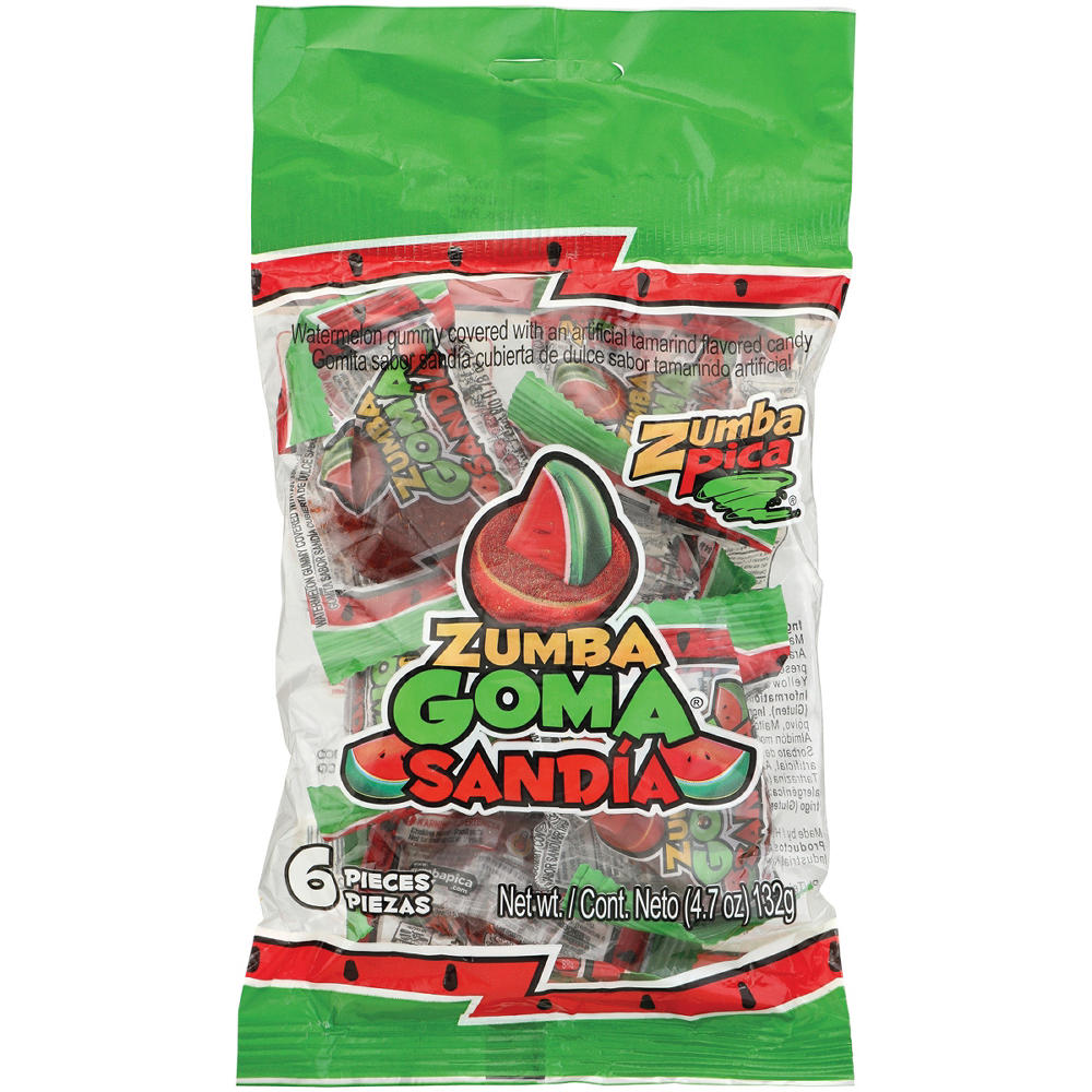 Zumba Pica Goma Sandia Tamarind Gummy Candy, 6 pc, 4.7 oz