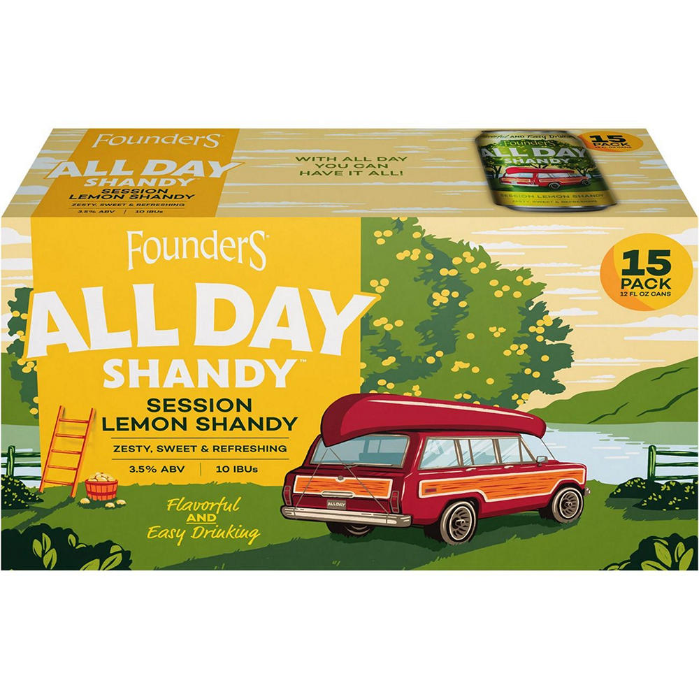 Founders All Day Shandy Session Lemon 15 pk Cans, 12 oz
