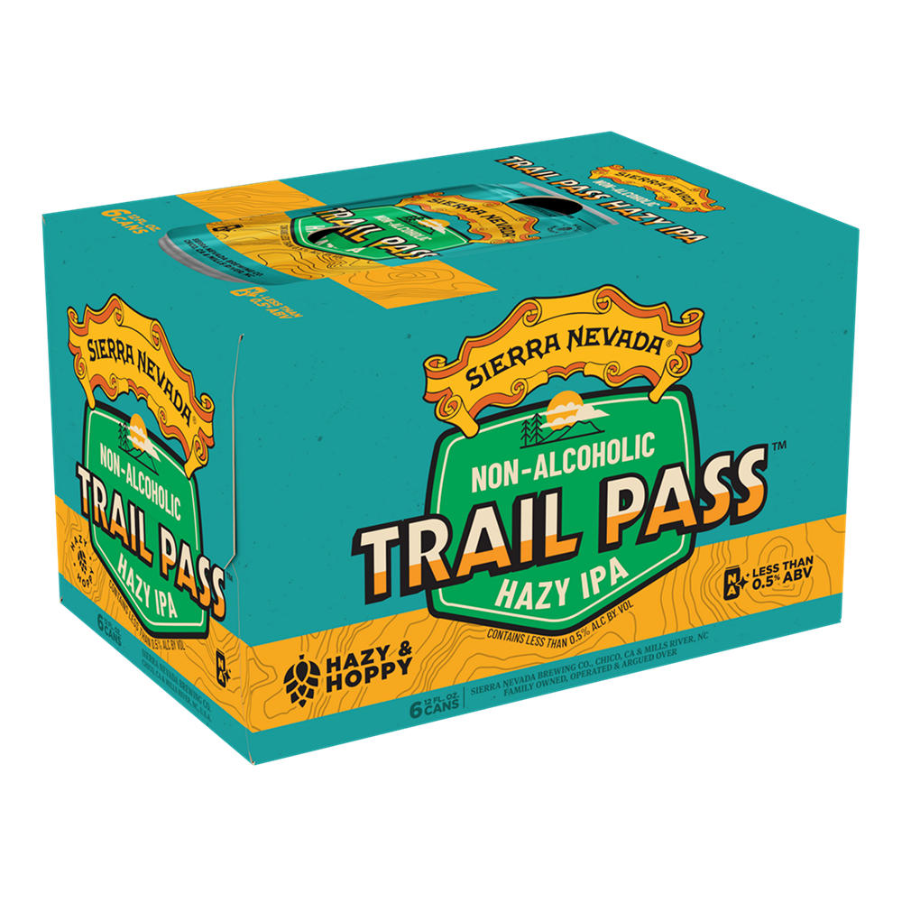 Sierra Nevada Trail Pass Non Alcoholic Hazy IPA Craft Beer 6 pk Cans, 12 oz