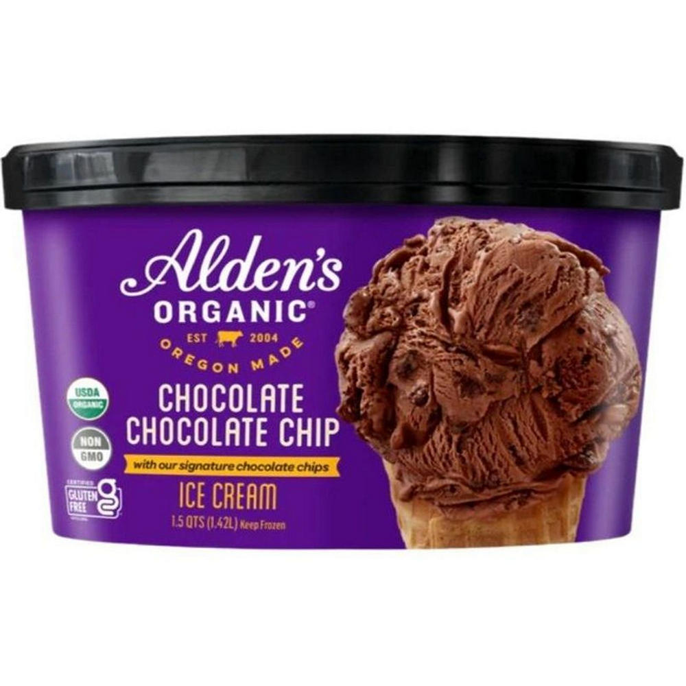 Alden's Organic Chocolate Chocolate Chip Ice Cream, 1.5 qt