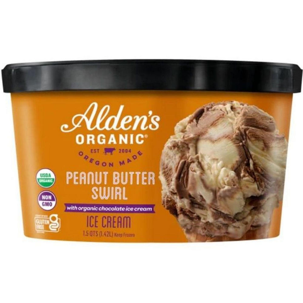 Alden's Organic Peanut Butter Swirl Ice Cream, 48 oz