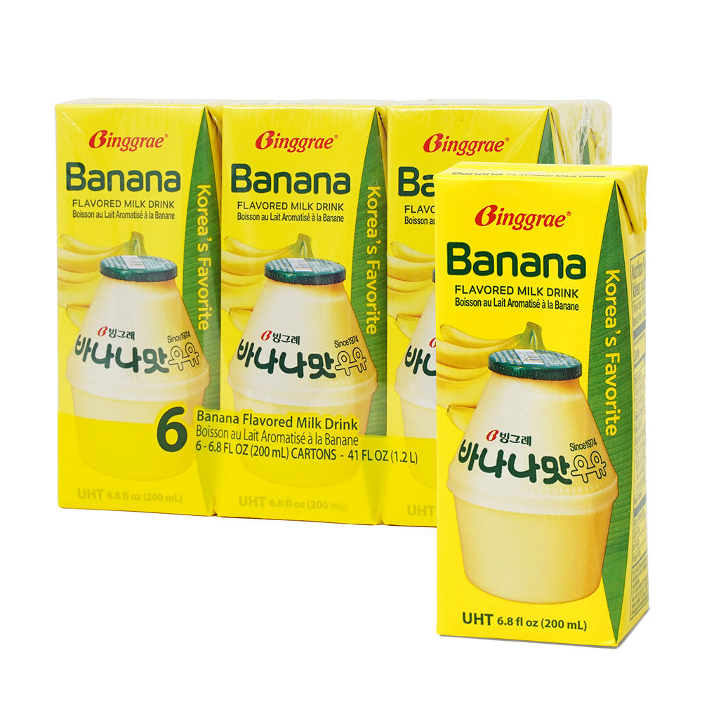 Binggrae Banana Milk 6 pk Cartons, 6.8 oz