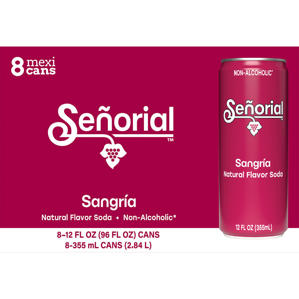 Jarritos Señorial Sangría Non-Alcoholic Soda 8 pk Cans, 12 oz