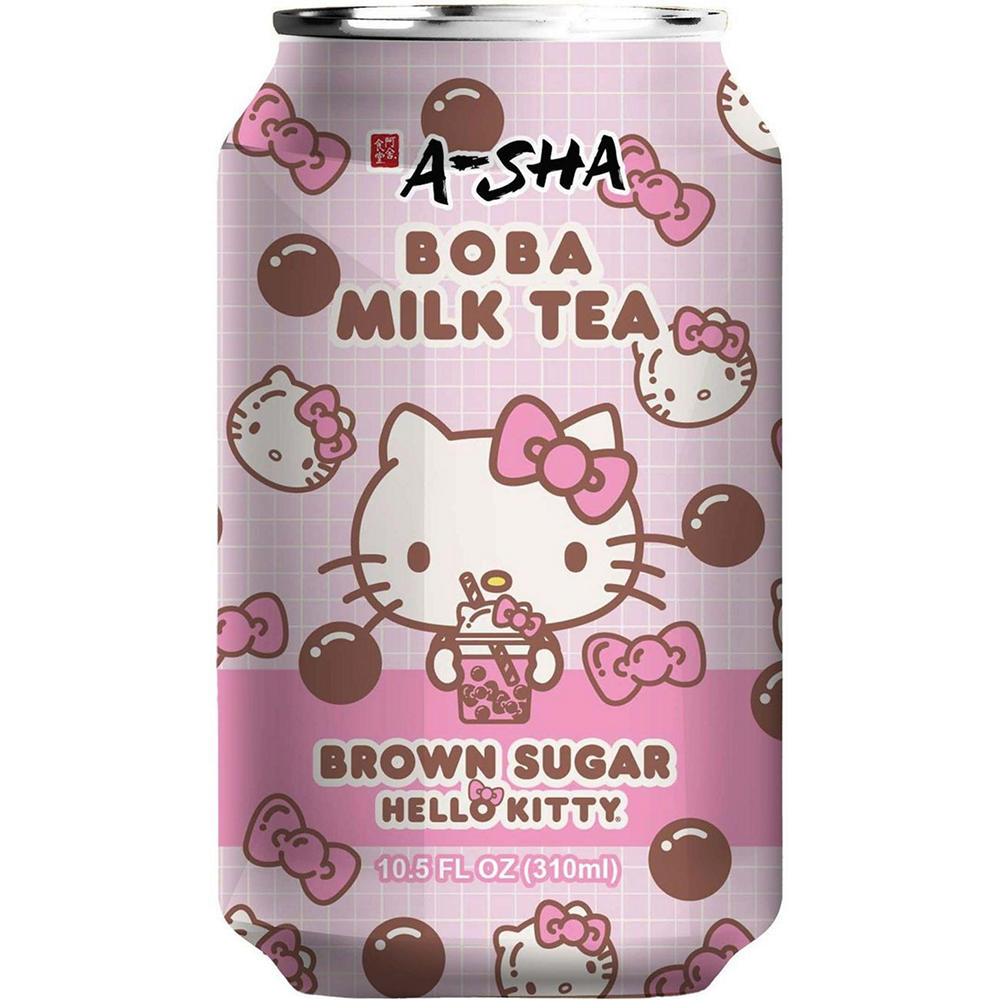 A-Sha Hello Kitty Brown Sugar Boba Milk Tea, 10.5 oz