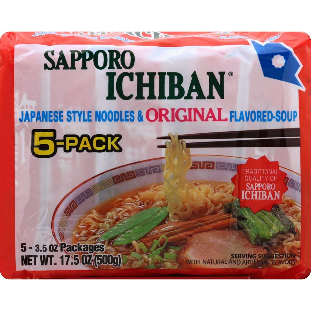 Sapporo Ichiban Japanese-Style Ramen Noodle Soup Packs - Original, 5 ct