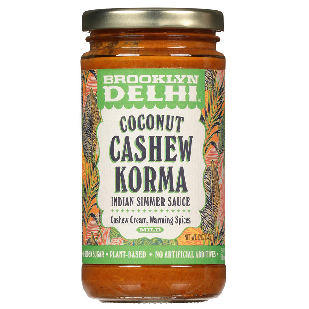 Brooklyn Delhi Coconut Cashew Korma Indian Simmer Sauce - Mild, 12 oz