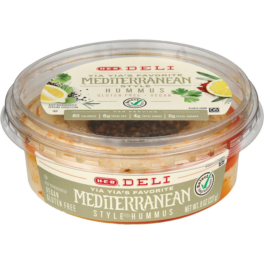 H-E-B Deli Hummus - Yia Yia Mediterranean Style, 8 oz