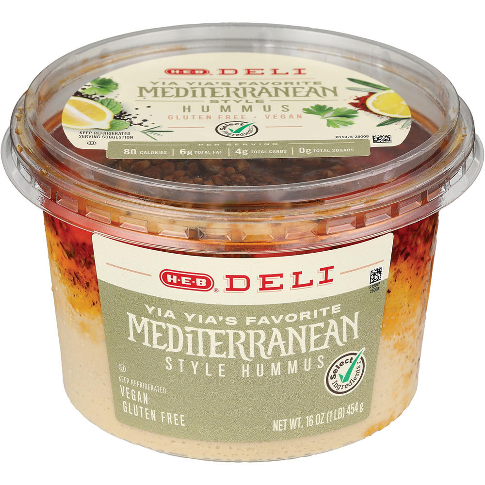 H-E-B Deli Hummus - Yia Yia Mediterranean Style, 16 oz