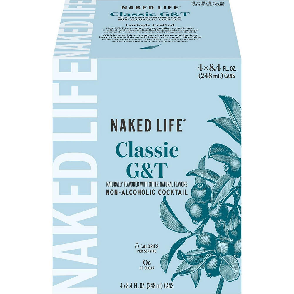 Naked Life Non Alcoholic Classic G&T Cocktail 4 pk Cans, 8.4 oz