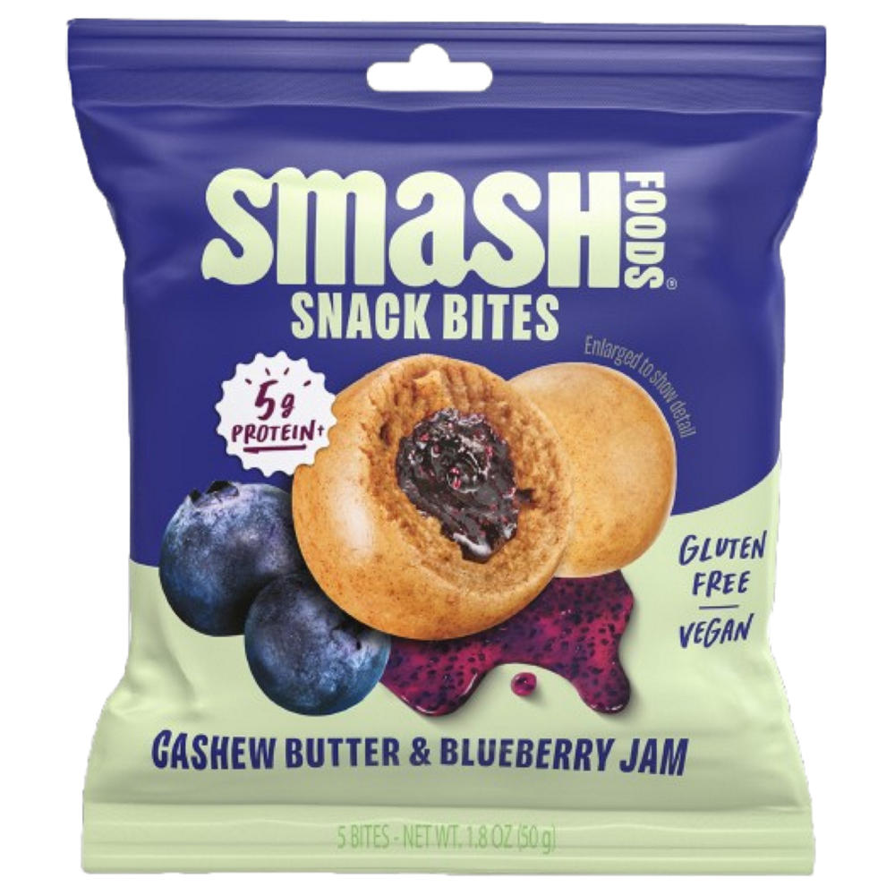 Smash Foods Snack Bites - Cashew Butter & Blueberry Jam, 1.8 oz