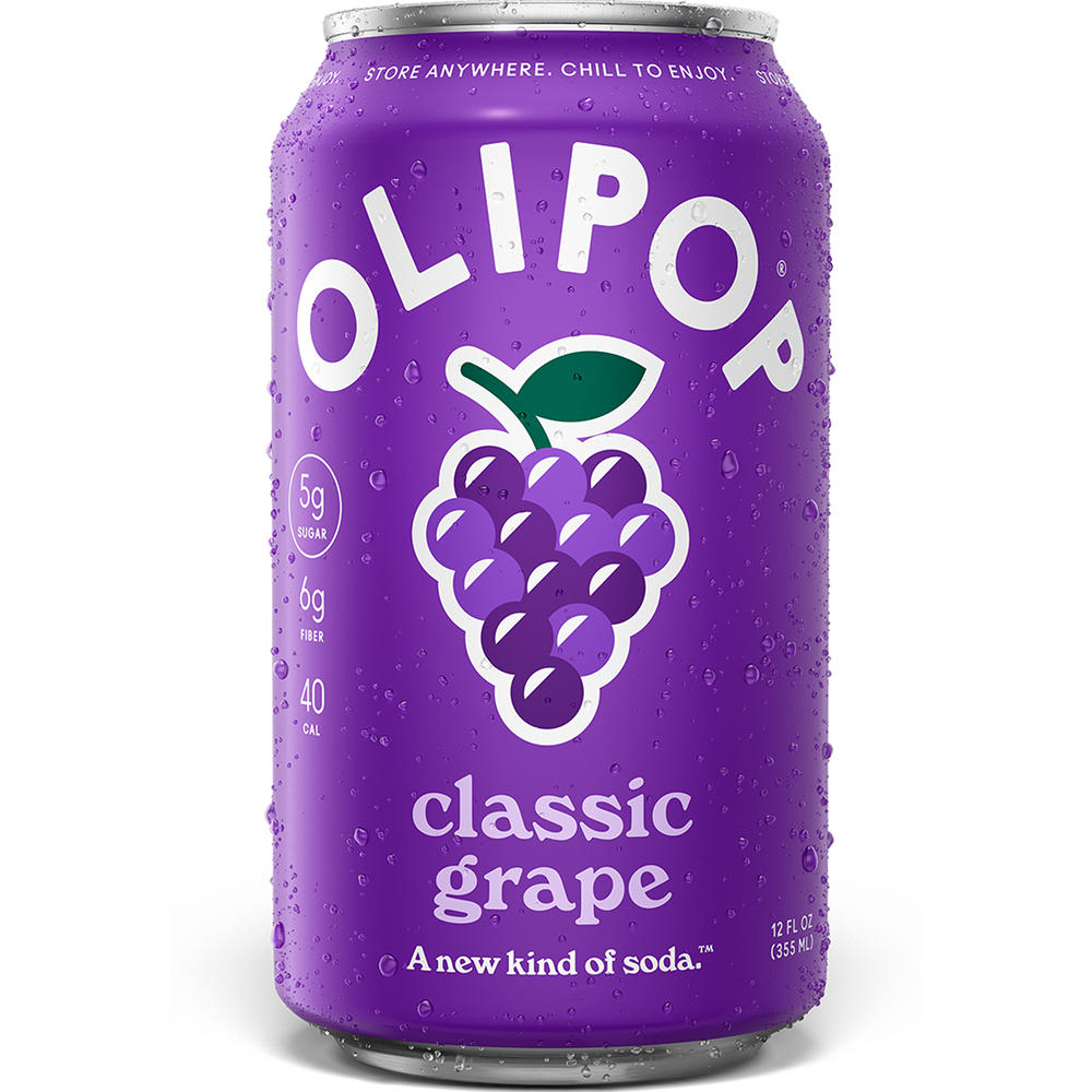 Olipop Prebiotic Soda - Classic Grape, 12 oz