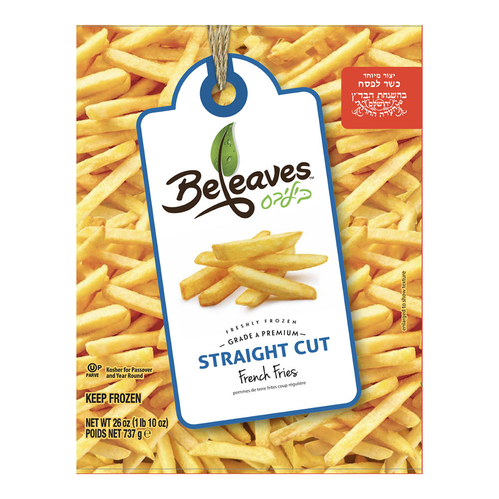 Beleaves Kosher Straight Cut French Fries, 26 oz