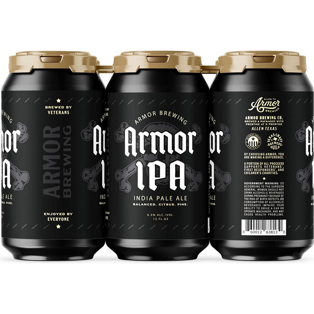 Armor Brewing Armor IPA Craft Beer 6 pk Cans, 12 oz