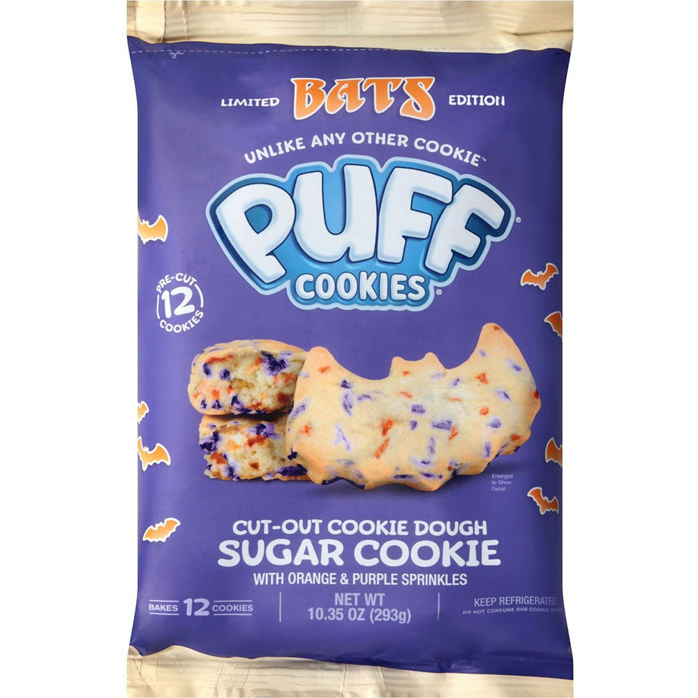Puff Cookies Bats Cut-Out Sugar Cookie Dough, 12 ct