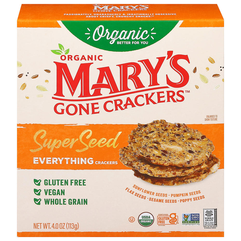 Mary's Gone Crackers Organic Super Seed Everything Crackers, 4 oz