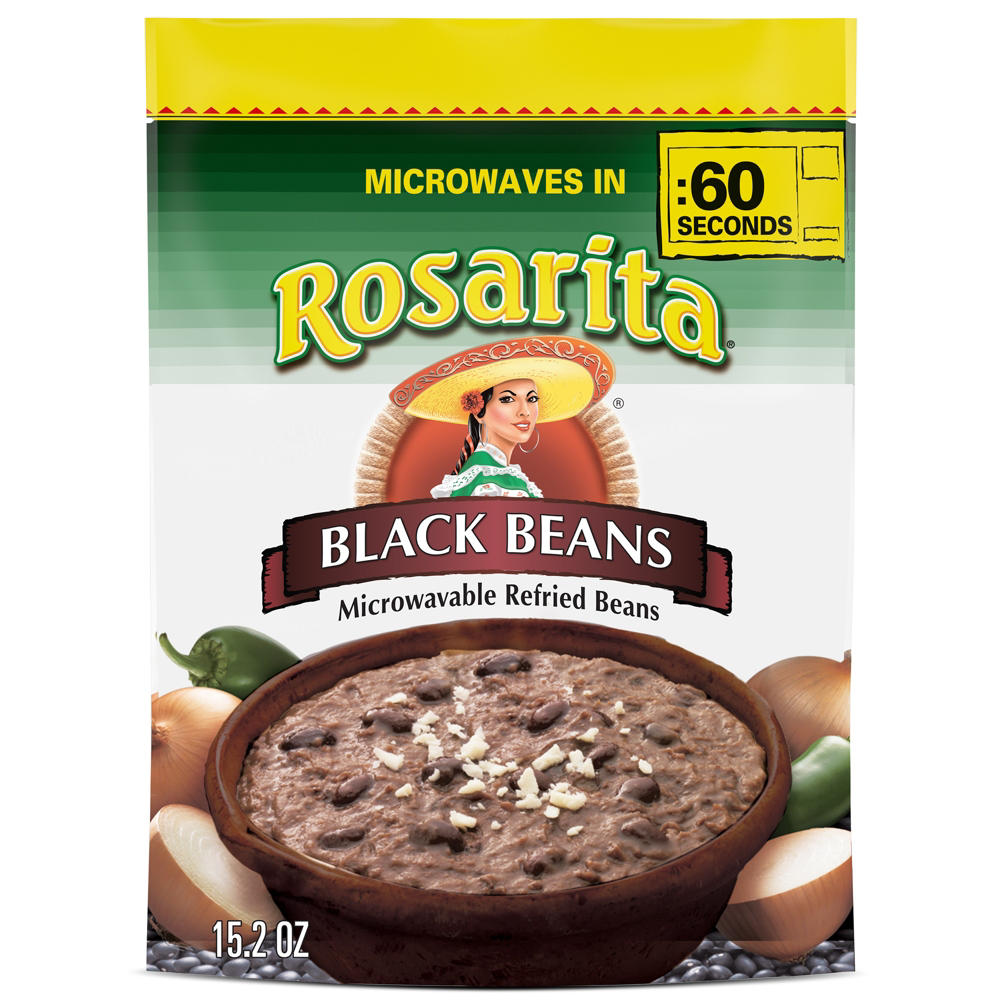 Rosarita Microwavable Refried Black Beans, 15.2 oz