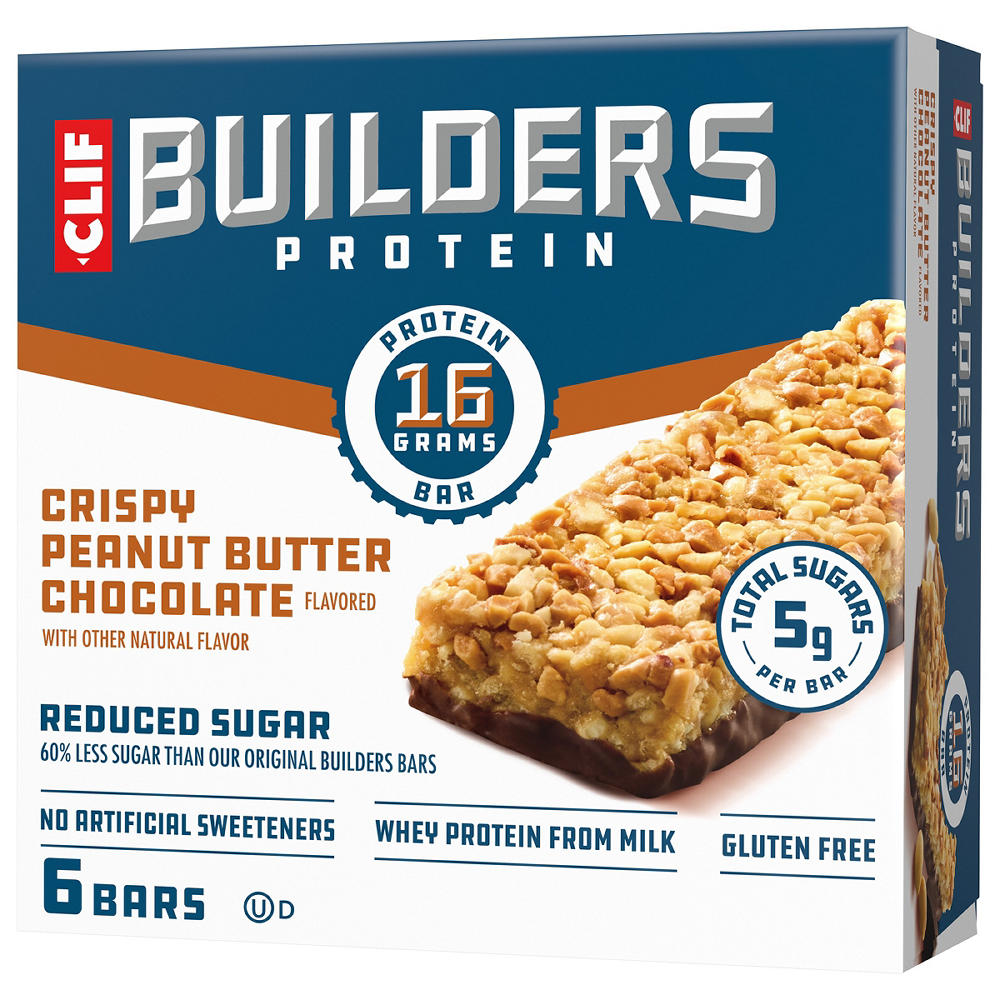 Clif Builders Crispy Peanut Butter Chocolate Protein Bars, 6 ct