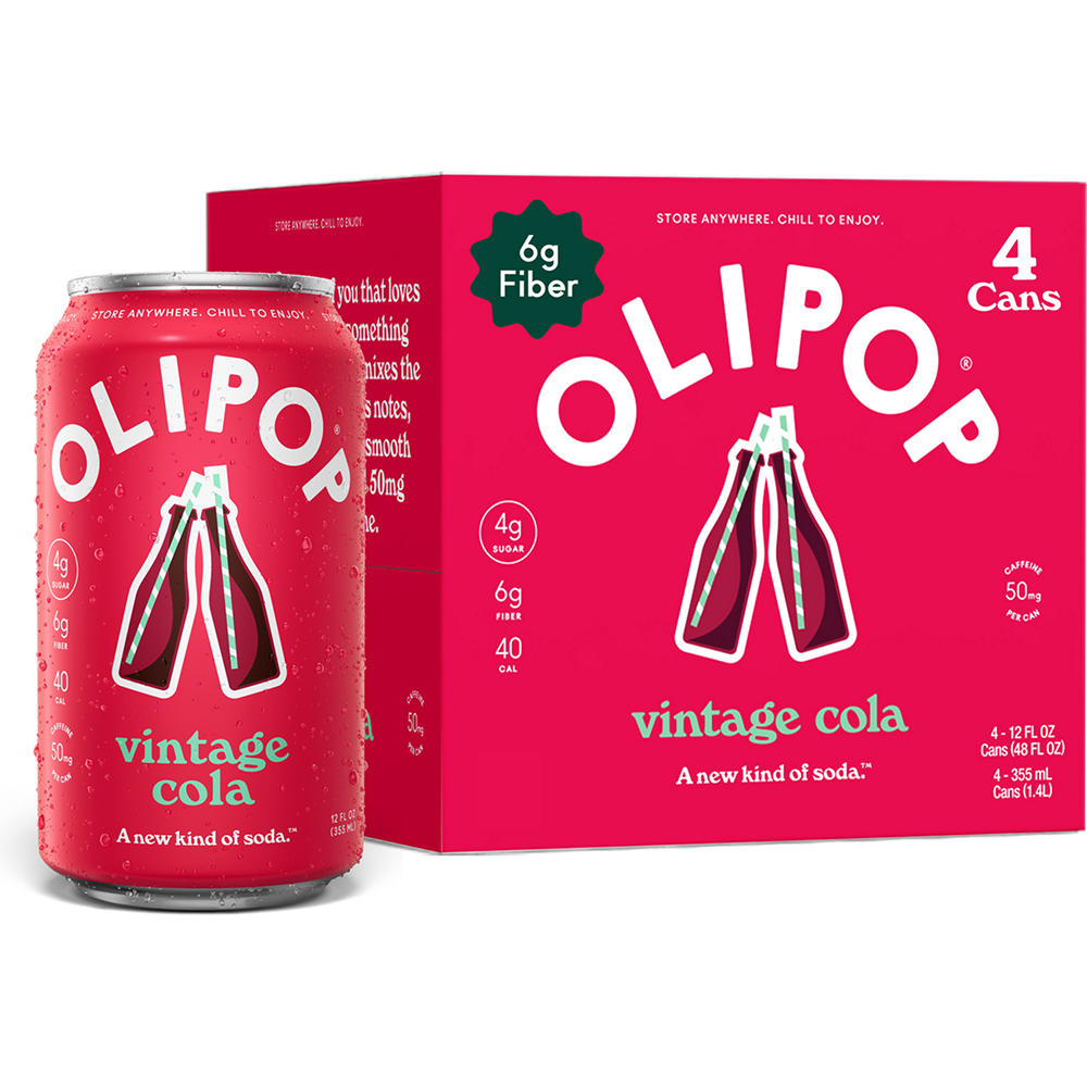 Olipop Prebiotic Soda 4 pk Cans - Vintage Cola, 12 oz