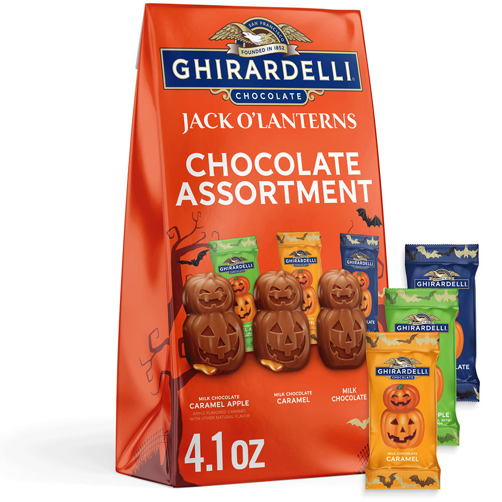 Ghirardelli Jack O'Lantern Chocolate Assortment Halloween Candy, 4.1 oz