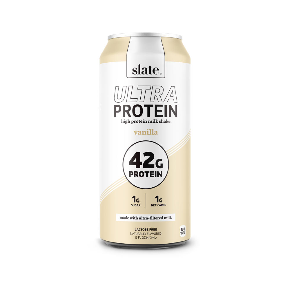 Slate Lactose-Free 42g Protein Milkshake - Vanilla, 15 oz
