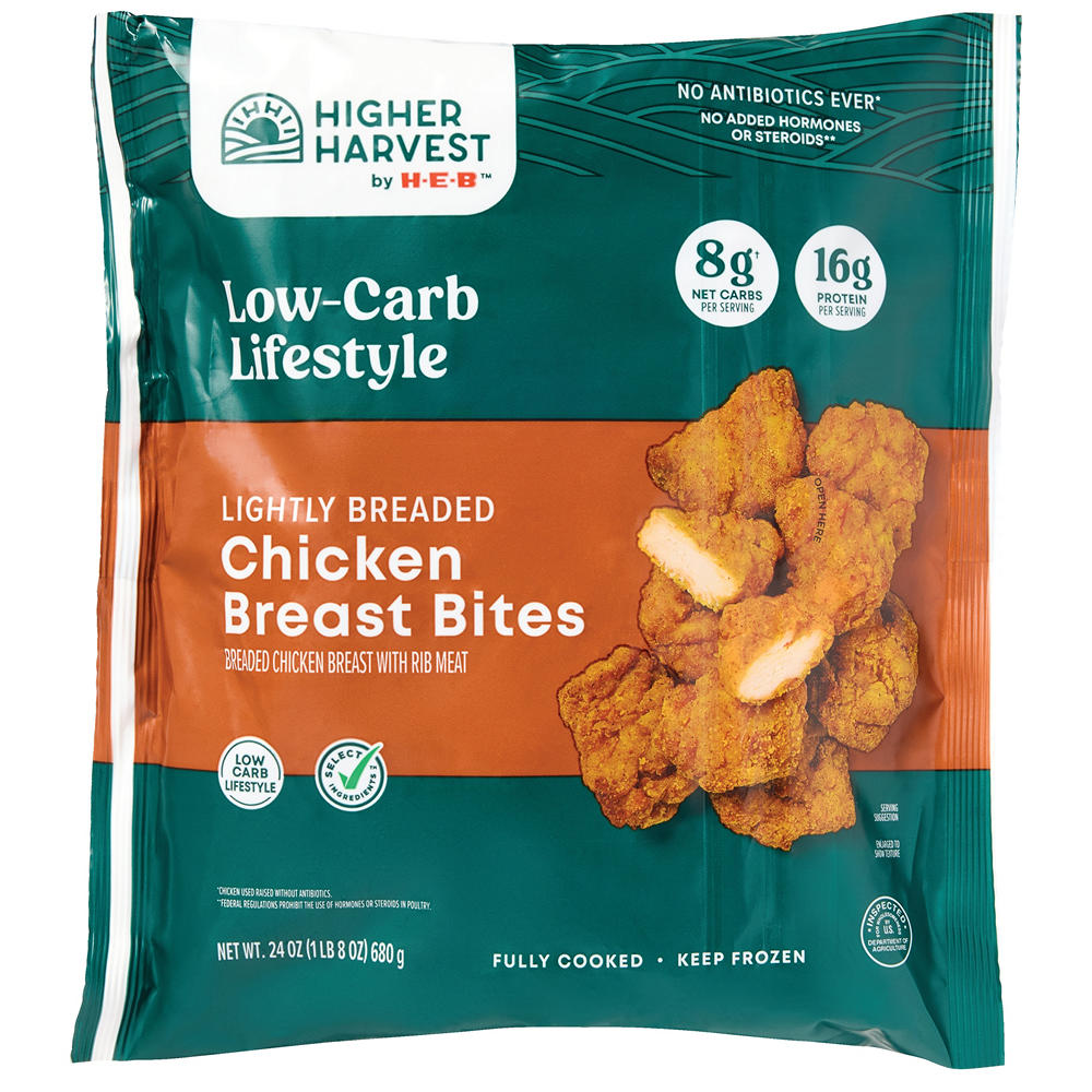 Higher Harvest by H-E-B Lightly Breaded Chicken Breast Bites, 24 oz