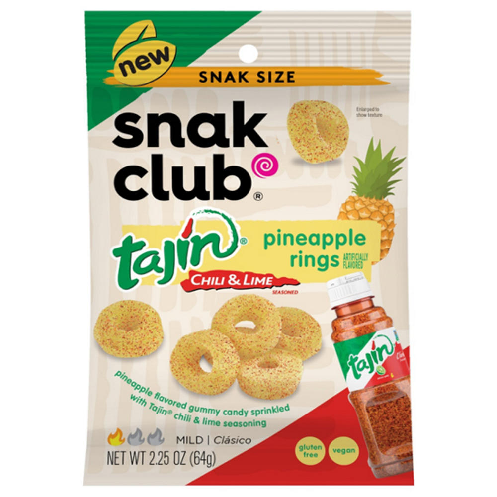 Snak Club Tajin Chili & Lime Pineapple Rings - Snack Size, 2.25 oz