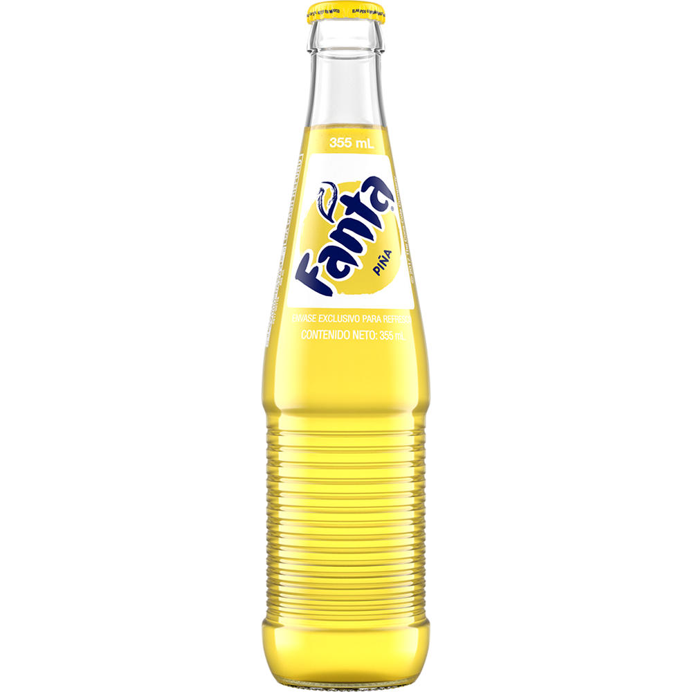 Fanta Pineapple Mexican Soda Glass Bottle, 12 oz