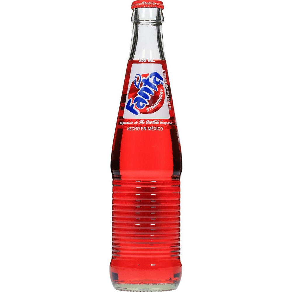 Fanta Strawberry Mexican Soda Glass Bottle, 12 oz