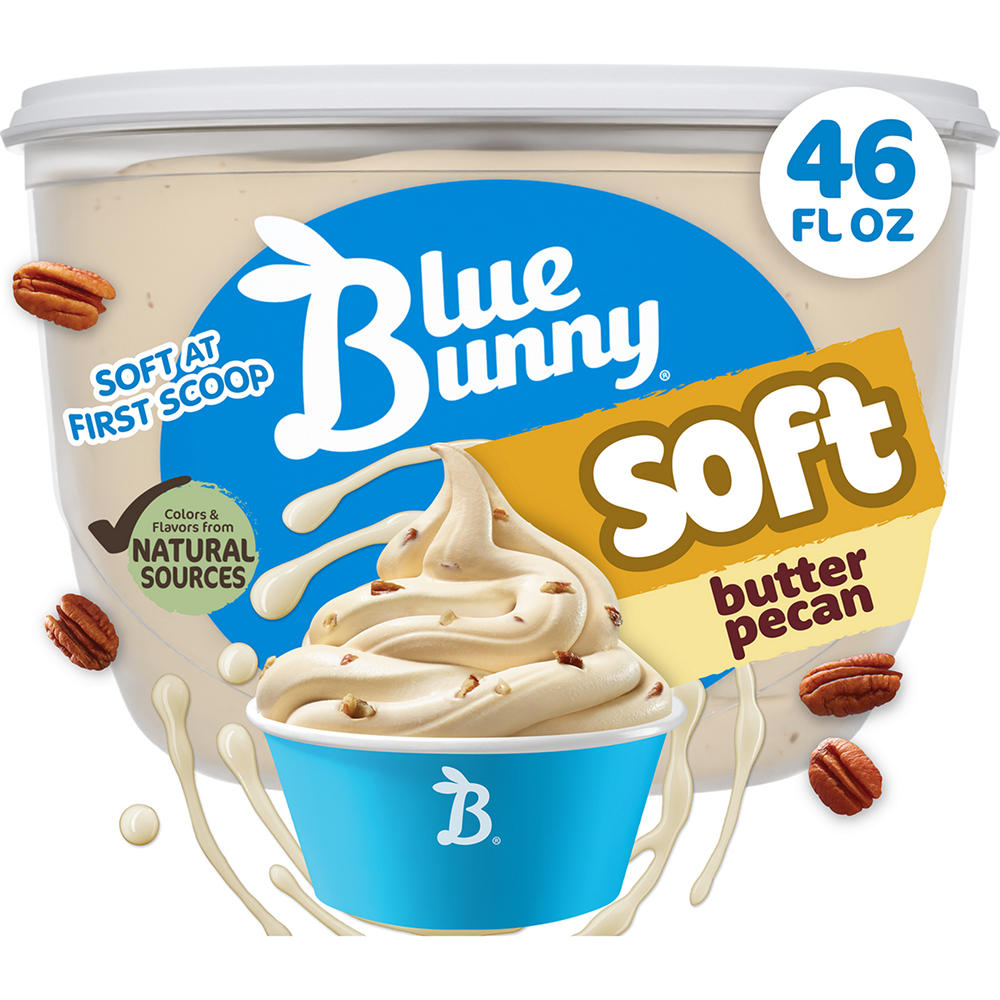 Blue Bunny Soft Butter Pecan Frozen Dairy Dessert, 46 oz