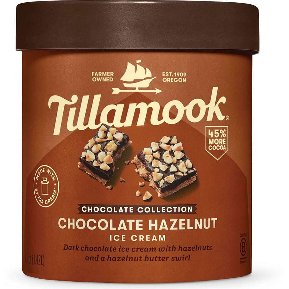 Tillamook Chocolate Collection Chocolate Hazelnut Ice Cream, 1.5 qt