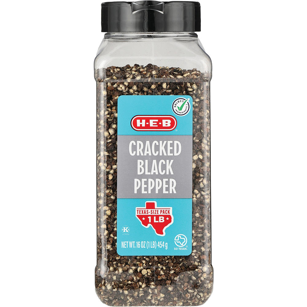 H-E-B Cracked Black Pepper - Texas Size Pack, 16 oz