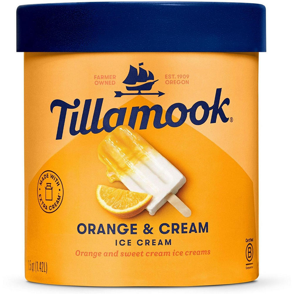 Tillamook Orange & Cream Ice Cream, 1.5 qt
