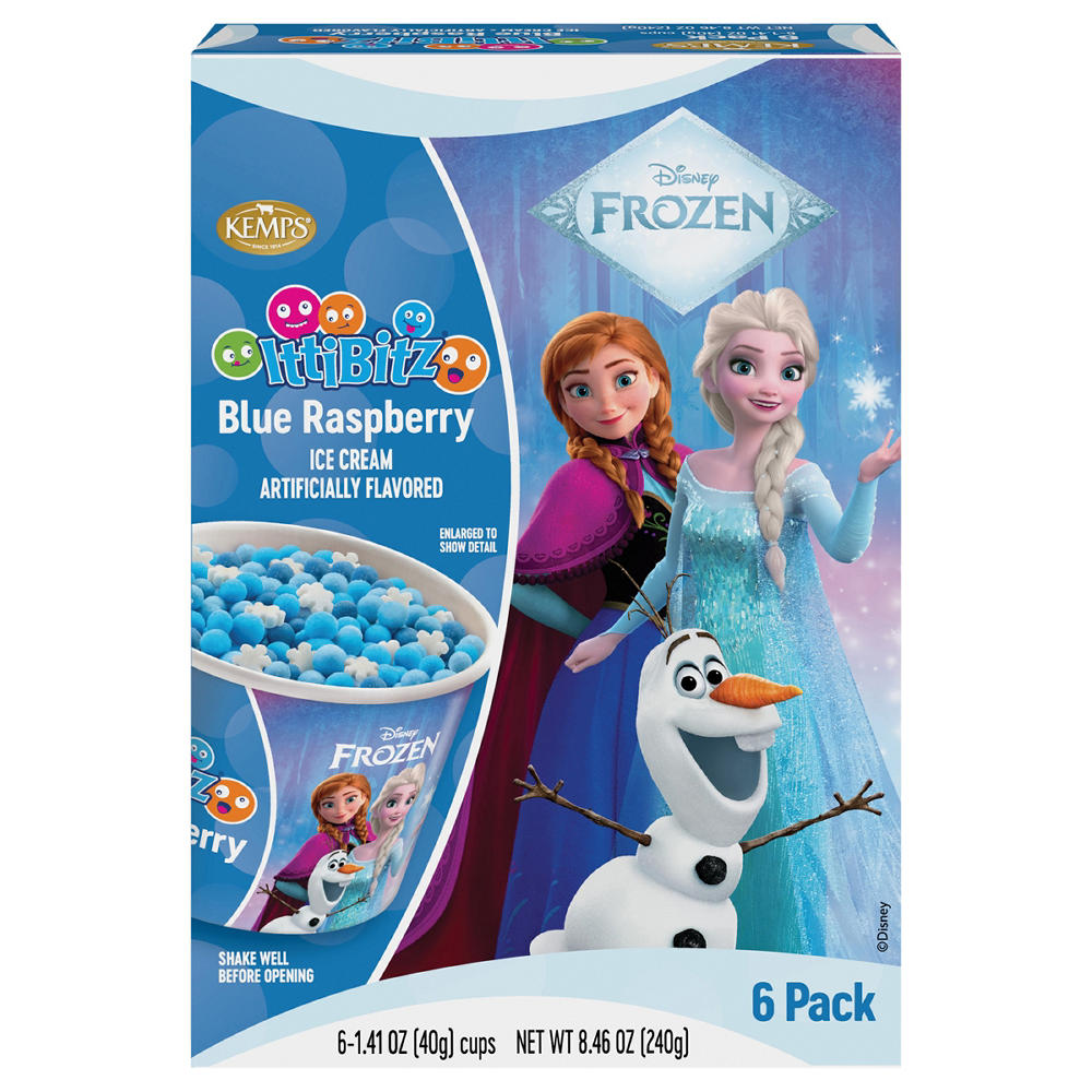 Kemps IttiBitz Disney Frozen Blue Raspberry Ice Cream Cups, 6 ct