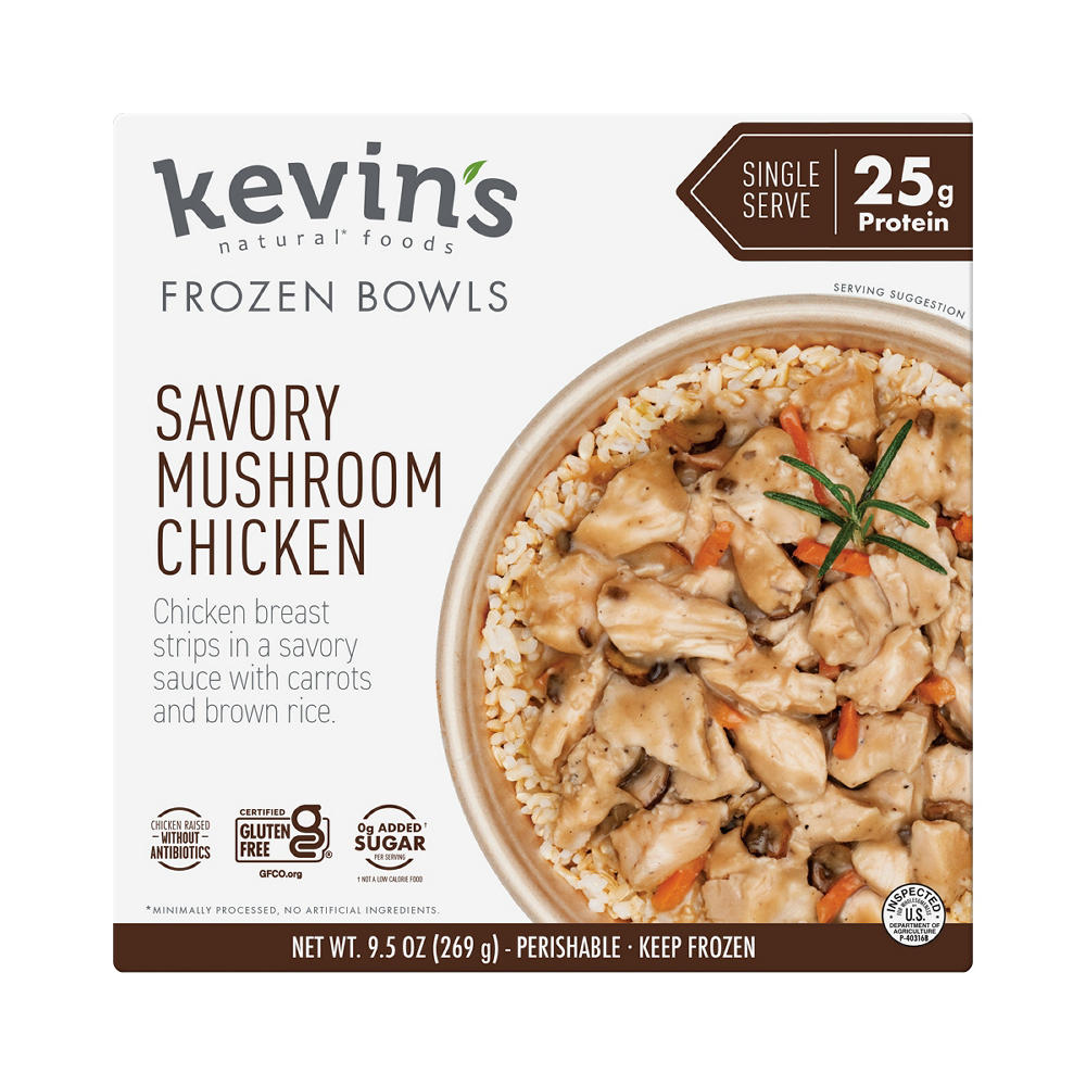 Kevin's Natural Foods Savory Mushroom Chicken Bowl Frozen Meal, 9.5 oz