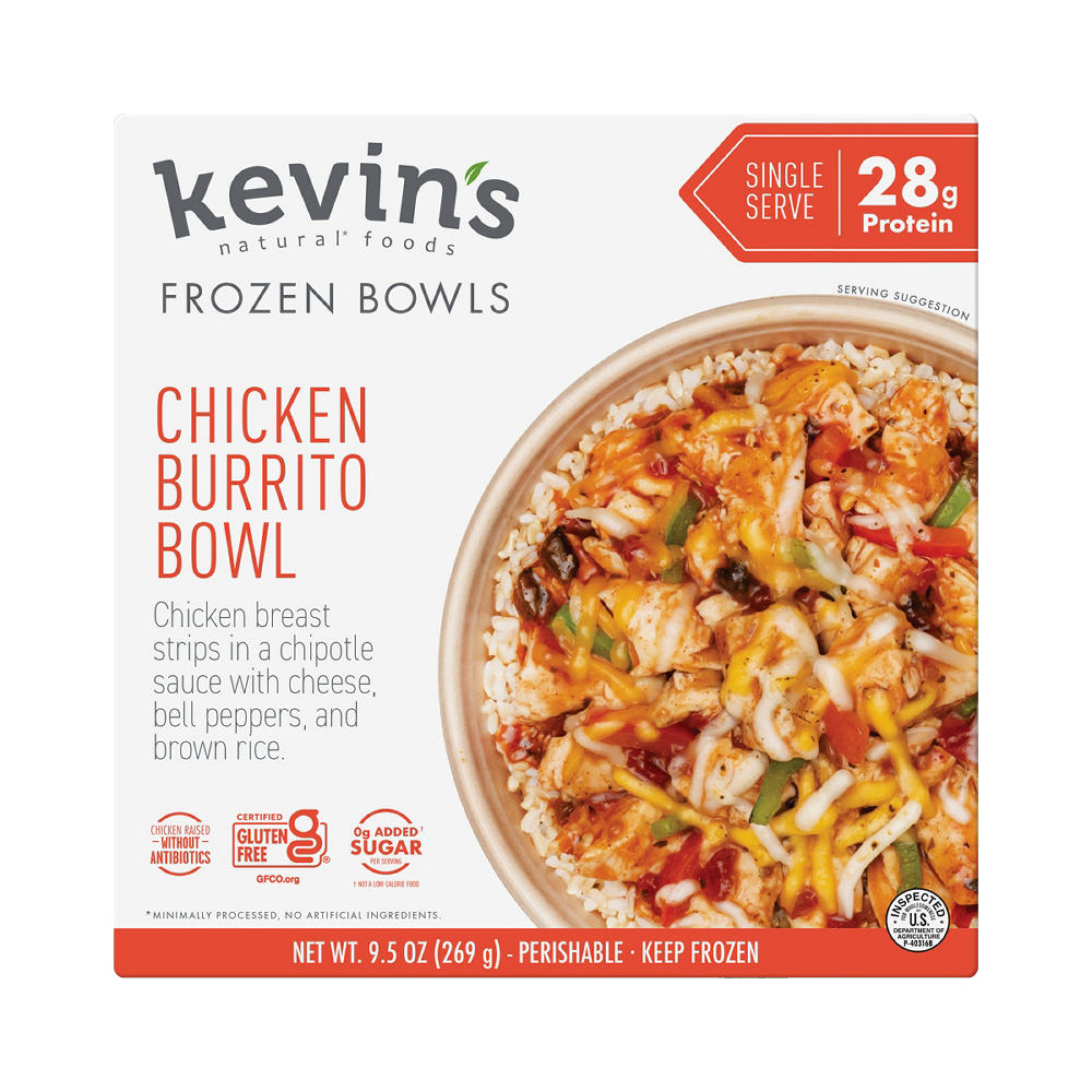 Kevin's Natural Foods Chicken Burrito Bowl Frozen Meal, 9.5 oz