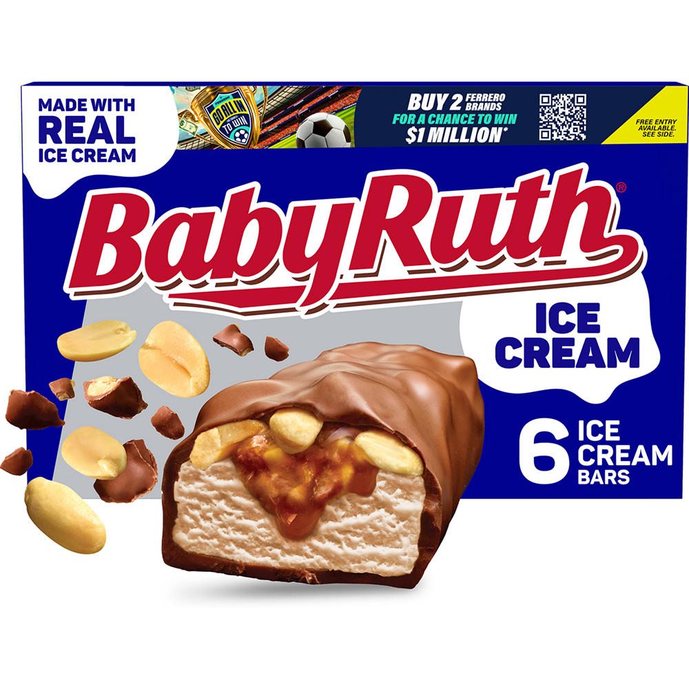 Baby Ruth Ice Cream Bars, 6 ct