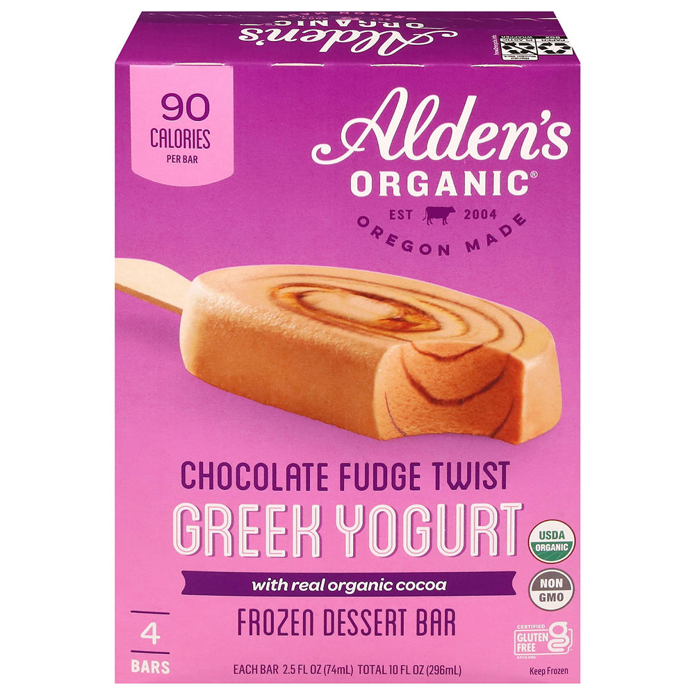 Alden's Organic Chocolate Fudge Twist Greek Yogurt Bars, 4 ct