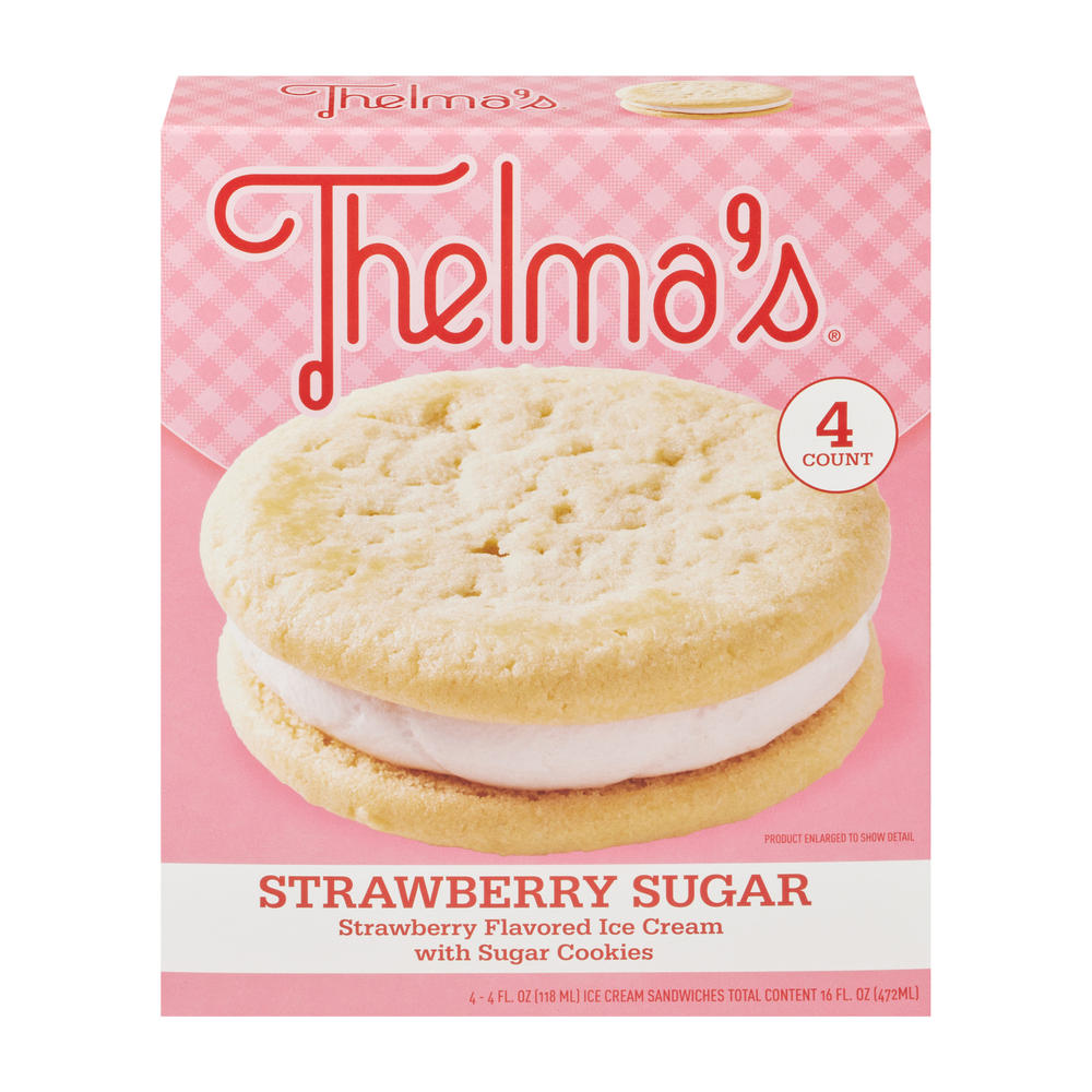 Thelma's Strawberry Sugar Ice Cream Sandwiches, 4 ct