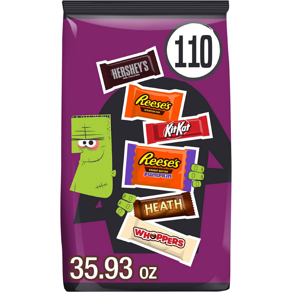 Hershey Assorted Halloween Candy Bulk Variety Bag, 110 pc