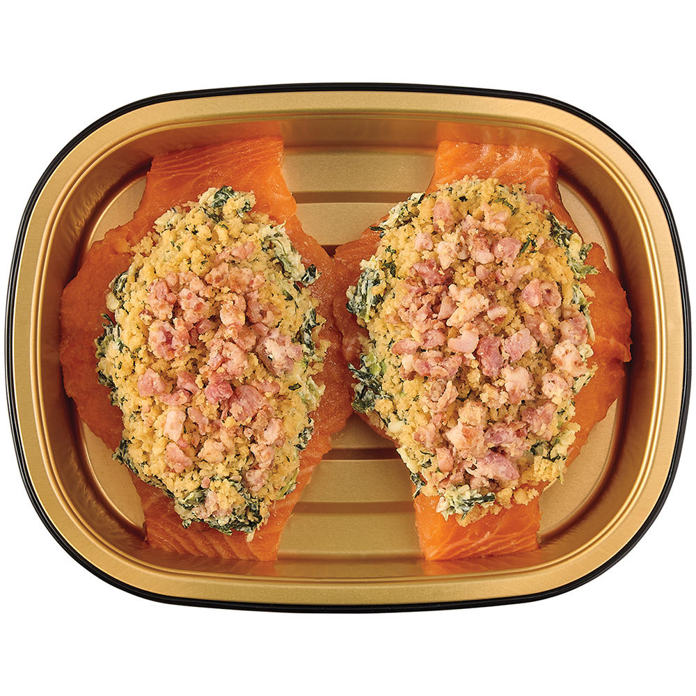 Meal Simple by H-E-B Rockefeller Stuffed Salmon Portions, 16 oz