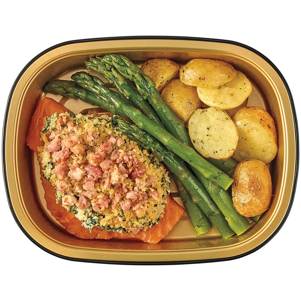 Meal Simple by H-E-B Rockefeller Stuff Salmon, Asparagus & Potatoes, 14 oz