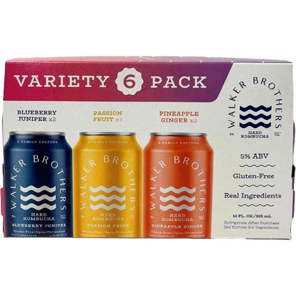Walker Brothers Hard Kombucha Variety 6 pk Cans, 12 oz