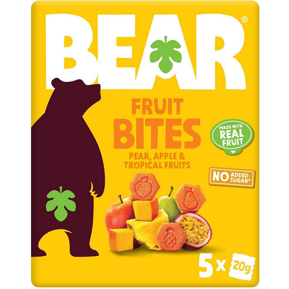 Bear Fruit Bites - Pear-Apple and Tropical Mix, 5 ct