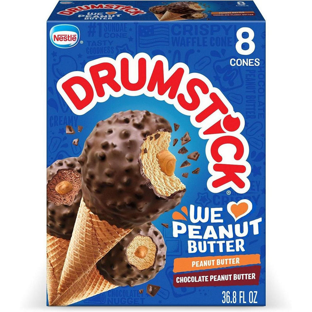 Nestle Drumstick We Love Peanut Butter Sundae Cones Variety Pack, 8 ct