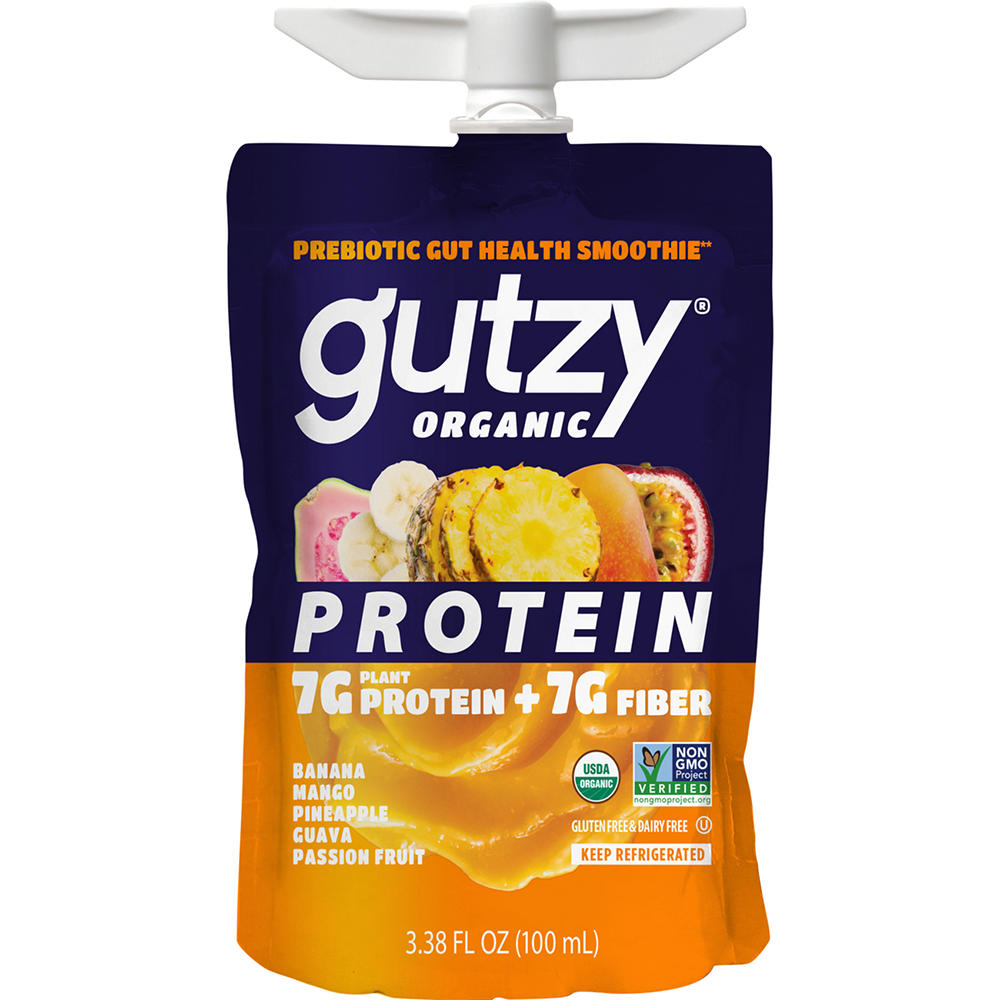 Gutzy Organic Prebiotic Protein Snack - Tropical Blend, 3.38 fl oz