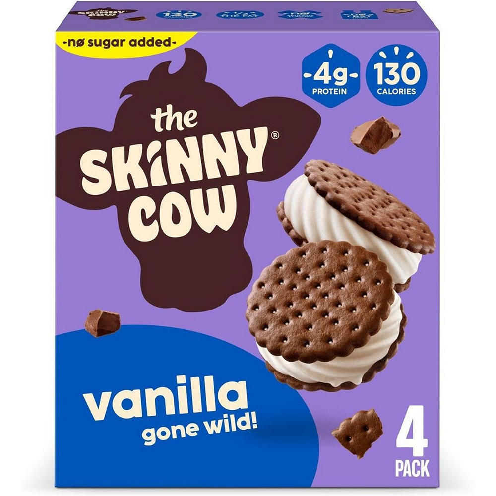 Skinny Cow No Sugar Added Vanilla Gone Wild Ice Cream Sandwiches, 4 ct